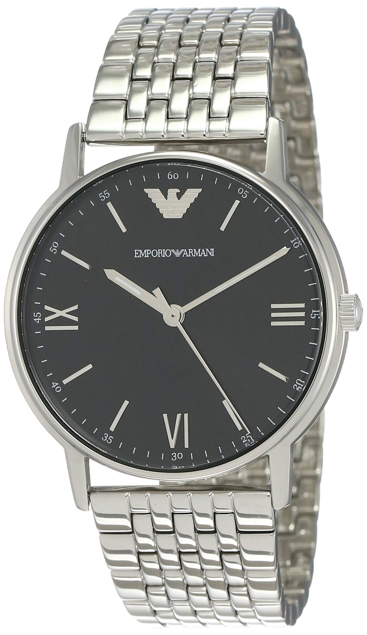 Shop Authentic Emporio Armani Kappa Black Dial Silver Steel Strap Watch For Men - AR11152 - Luxxuri