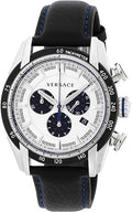  Shop Authentic Versace V-Ray Quartz Silver Dial Black Leather Strap Watch for Men - VDB010014 - Luxxuri
