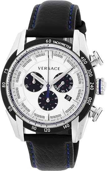  Shop Authentic Versace V-Ray Quartz Silver Dial Black Leather Strap Watch for Men - VDB010014 - Luxxuri