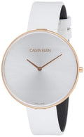  Shop Authentic Calvin Klein Full Moon White Dial White Leather Strap Watch for Women - K8Y236L6 - Luxxuri