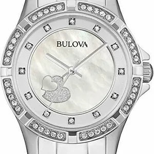  Shop Authentic Bulova Crystal Silver Dial Silver Steel Strap Watch for Women - 96L226 - Luxxuri