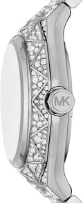  Shop Authentic Michael Kors Raquel Three-Hand Crystals Silver Dial Silver Steel Strap Watch For Women - MK7365LE - Luxxuri