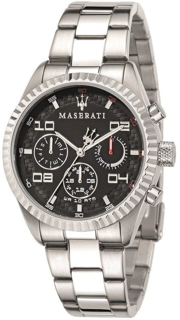  Shop Authentic Maserati Competizione Chronograph Black Dial Silver Steel Strap Watch For Men - R8853100012 - Luxxuri