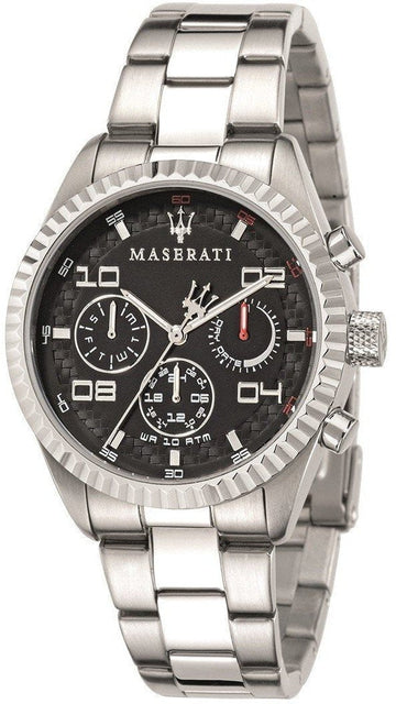  Shop Authentic Maserati Competizione Chronograph Black Dial Silver Steel Strap Watch For Men - R8853100012 - Luxxuri