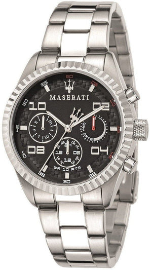  Shop Authentic Maserati Competizione Chronograph Black Dial Silver Steel Strap Watch For Men - R8853100012 - Luxxuri