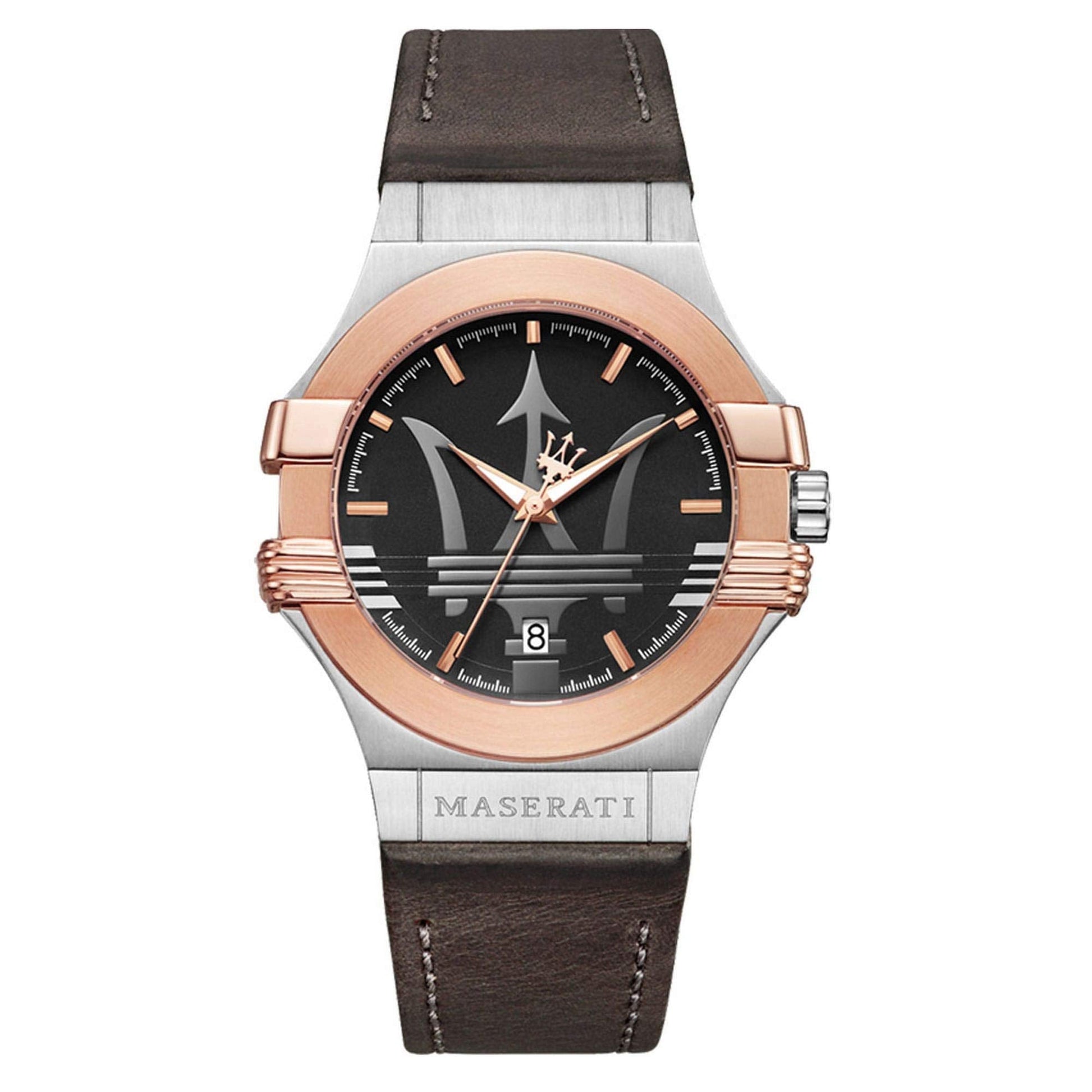  Shop Authentic Maserati Potenza Black Dial Brown Leather Strap Watch For Men - R8851108014 - Luxxuri