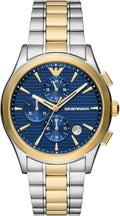  Shop Authentic Emporio Armani Paolo Chronograph Blue Dial Two Tone Steel Strap Watch For Men - AR11579 - Luxxuri