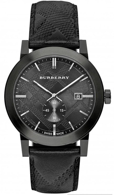  Shop Authentic Burberry The City Black Dial Black Leather Strap Watch for Men - BU9906 - Luxxuri