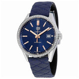  Shop Authentic Tag Heuer Carrera Quartz Diamonds Blue Dial Blue Leather Strap Watch for Women - WAR1114.FC6391 - Luxxuri