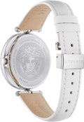 Versace Palazzo Empire White Dial White Leather Strap Watch for Women - VCO010017