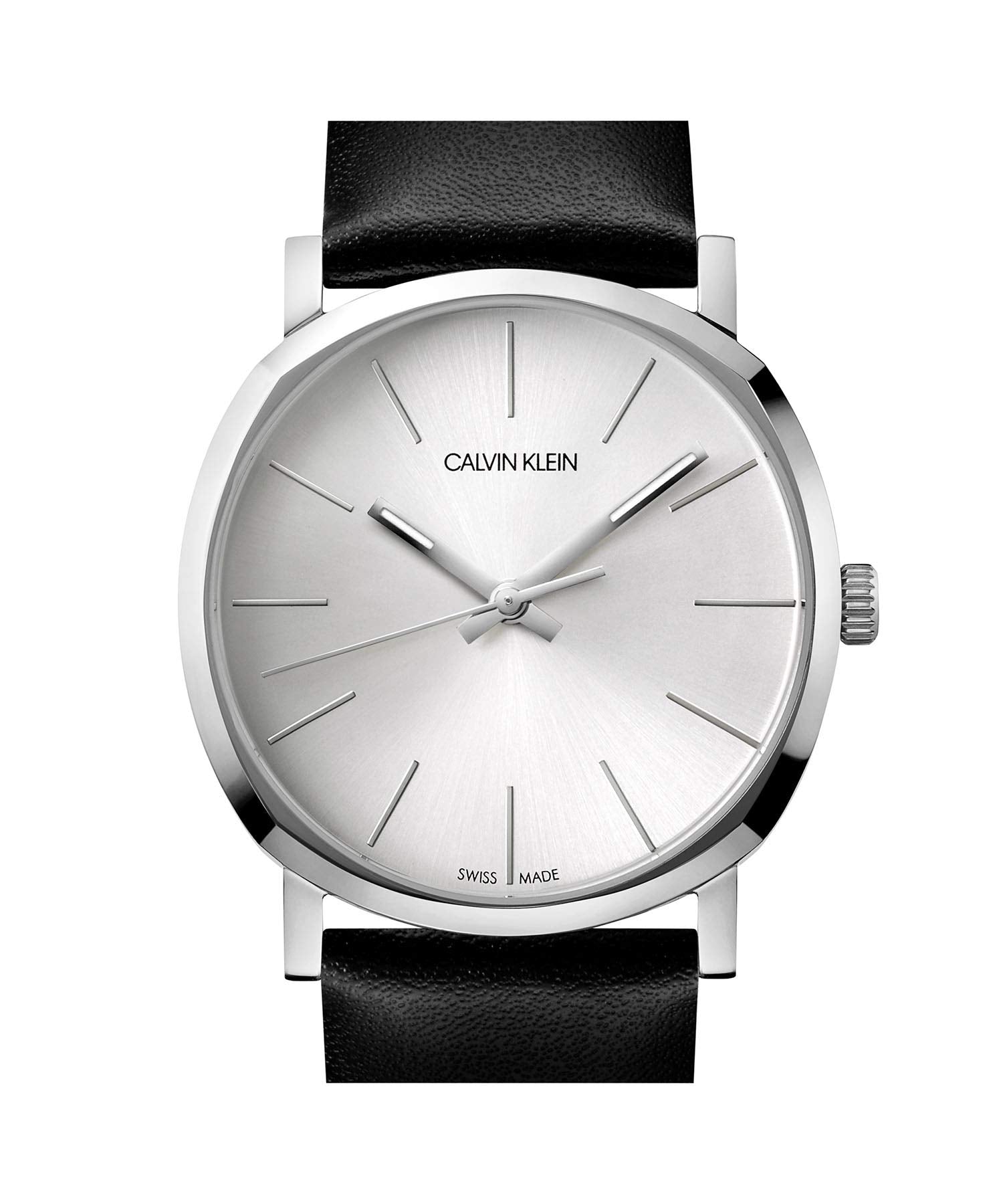  Shop Authentic Calvin Klein Posh Silver Dial Black Leather Strap Watch for Men - K8Q311C6 - Luxxuri