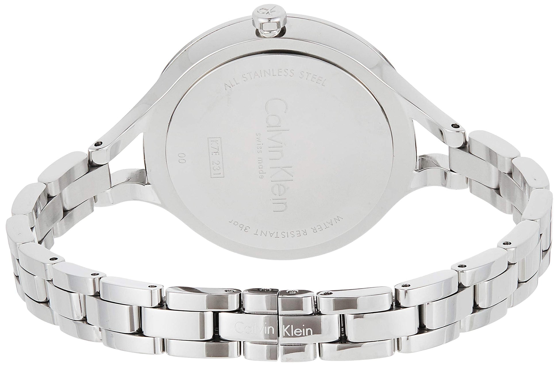  Shop Authentic Calvin Klein Graphic White Dial Silver Steel Strap Watch for Women - K7E23146 - Luxxuri