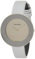  Shop Authentic Calvin Klein Chic Silver Dial White Leather Strap Watch for Women - K7N23UP8 - Luxxuri