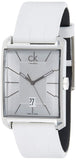  Shop Authentic Calvin Klein Window White Dial White Leather Strap Watch for Men - K2M21120 - Luxxuri