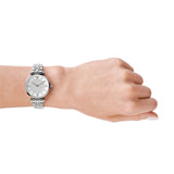  Shop Authentic Emporio Armani Gianni T Bar White Crystal Pave Dial Silver Stainless Steel Strap Watch For Women - AR1925 - Luxxuri
