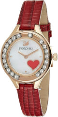  Shop Authentic Swarovski Lovely Crystals Analog White Dial Red Leather Strap Watch for Women - 5297584 - Luxxuri