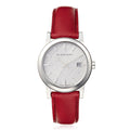  Shop Authentic Burberry The City Silver Dial Red Leather Strap Watch for Women - BU9129 - Luxxuri