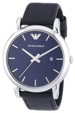  Shop Authentic Emporio Armani Classic Quartz Blue Dial Black Leather Strap Watch For Men - AR1731 - Luxxuri