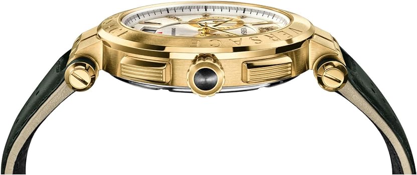  Shop Authentic Versace Aion Chronograph White Dial Green Leather Strap Watch for Men - VBR020017 - Luxxuri