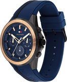  Shop Authentic Tommy Hilfiger Aiden Chronograph Blue Dial Blue Silicone Strap Watch For Men - 1791860 - Luxxuri
