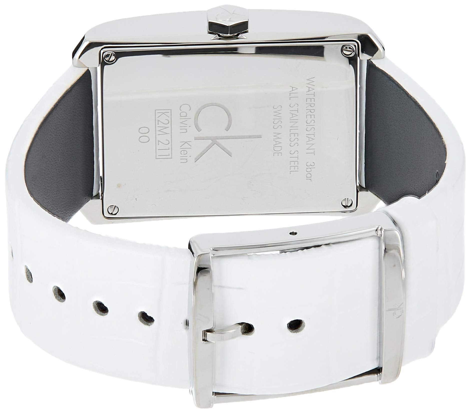  Shop Authentic Calvin Klein Window White Dial White Leather Strap Watch for Men - K2M21120 - Luxxuri