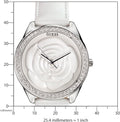  Shop Authentic Guess Rosette Analog White Dial White Leather Strap Watch For Women - W75043L1 - Luxxuri