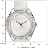  Shop Authentic Guess Rosette Analog White Dial White Leather Strap Watch For Women - W75043L1 - Luxxuri