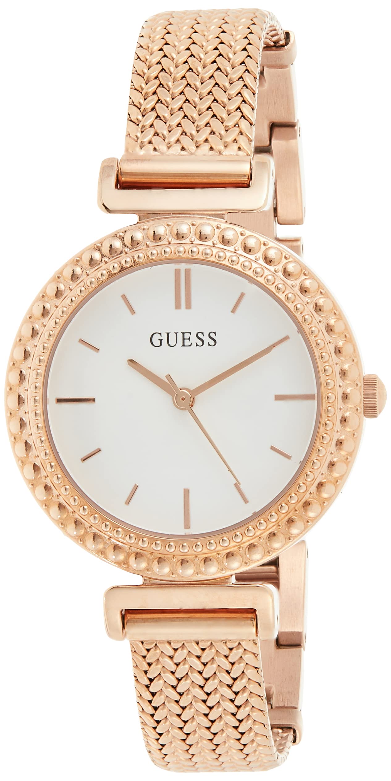  Shop Authentic Guess Monroe Silver Dial Rose Gold Steel Strap Watch For Women - W1152L3 - Luxxuri