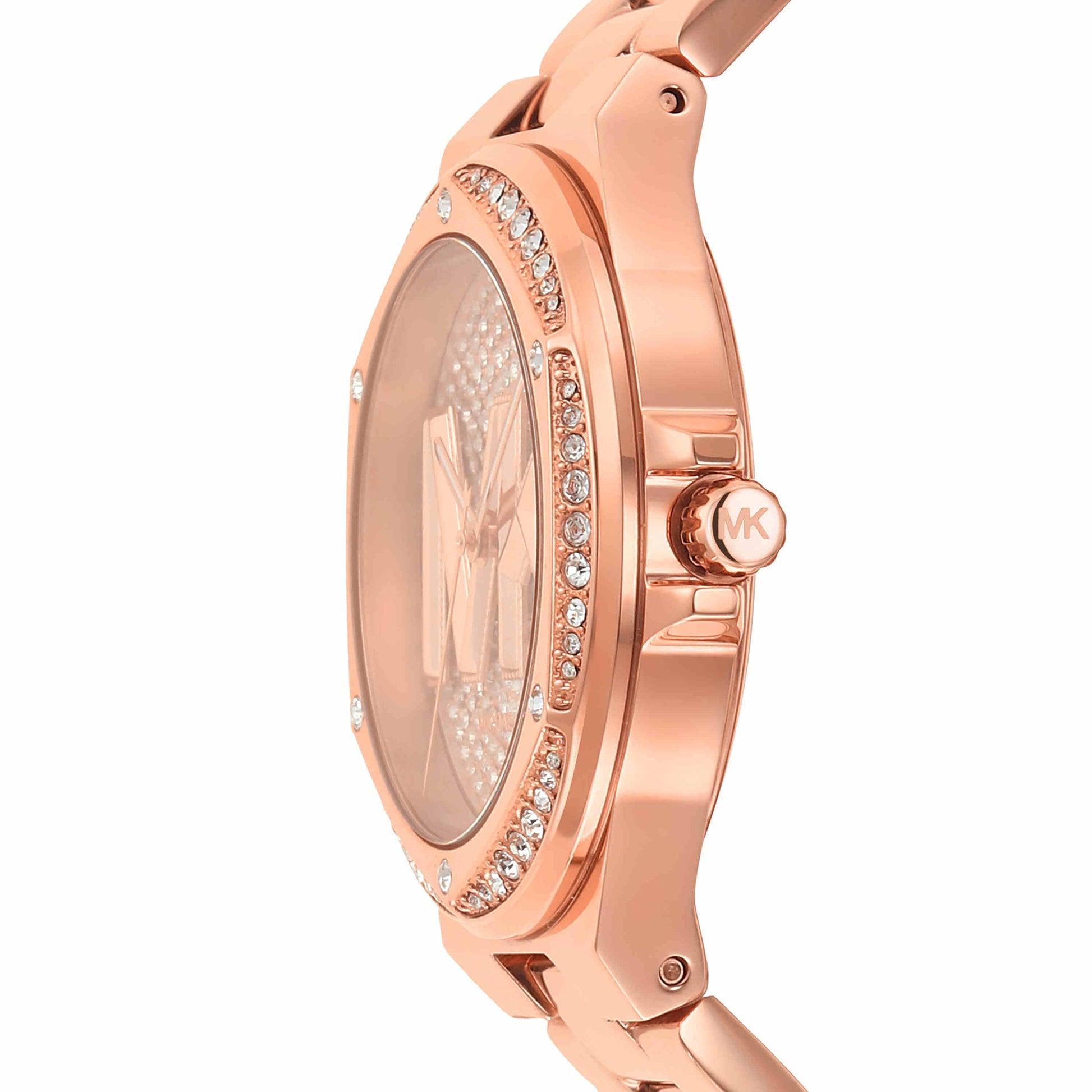  Shop Authentic Michael Kors Lennox Three Hand Rose Gold Dial Rose Gold Steel Strap Watch For Women - MK7230 - Luxxuri