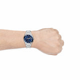 Shop Authentic Fossil Everett Chronograph Blue Dial Silver Steel Strap Watch for Men - FS5795 - Luxxuri