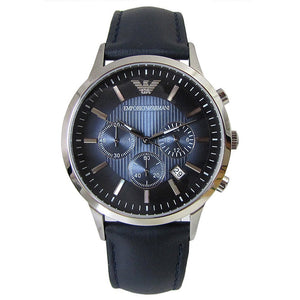  Shop Authentic Emporio Armani Classic Chronograph Blue Dial Blue Leather Strap Watch For Men - AR2473 - Luxxuri