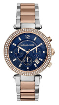  Shop Authentic Michael Kors Parker Blue Dial Two Tone Steel Strap Watch for Women - MK6141 - Luxxuri