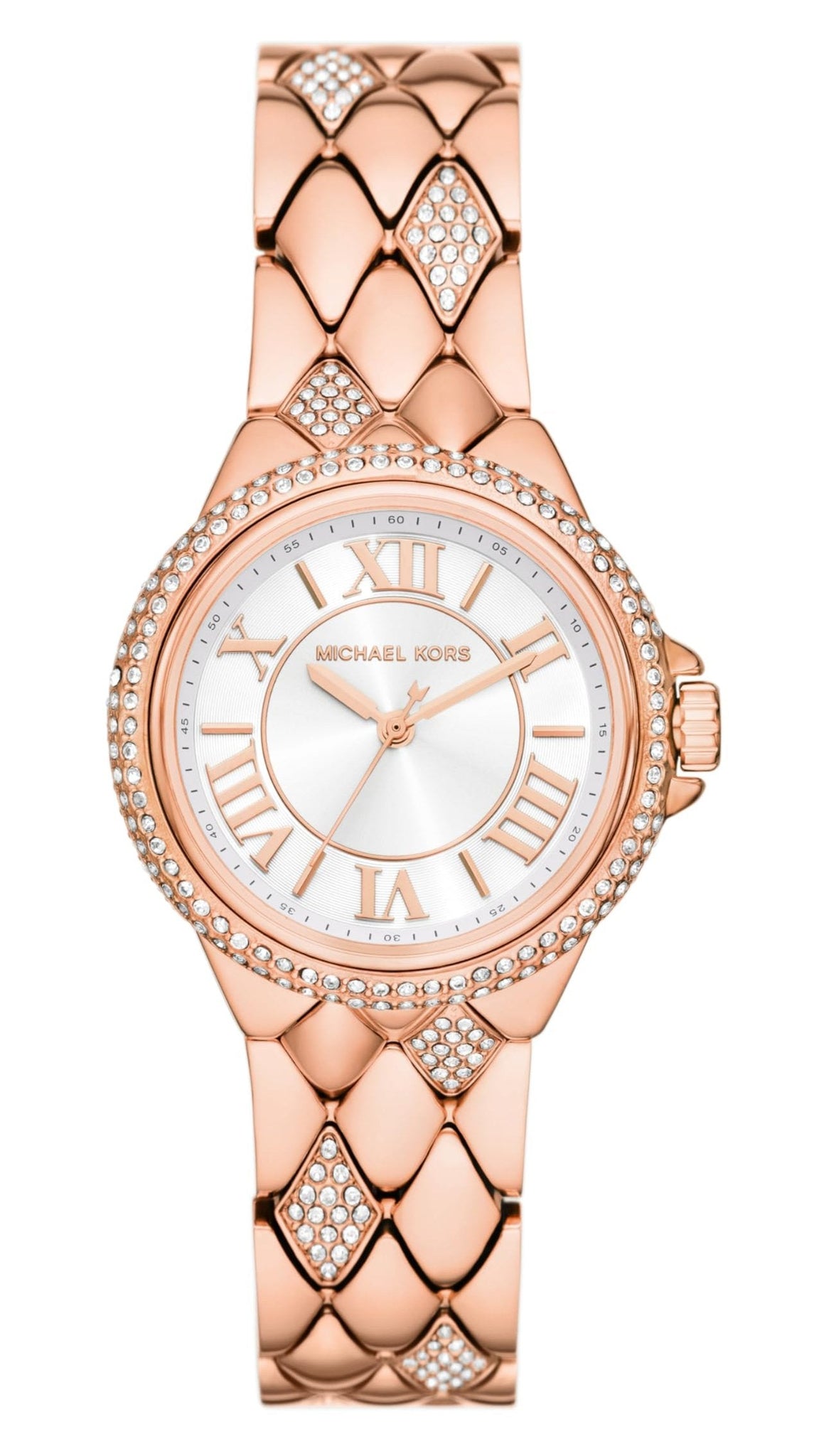  Shop Authentic Michael Kors Camille Analog Silver Dial Rose Gold Steel Strap Watch for Women - MK4810 - Luxxuri