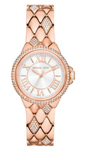  Shop Authentic Michael Kors Camille Analog Silver Dial Rose Gold Steel Strap Watch for Women - MK4810 - Luxxuri