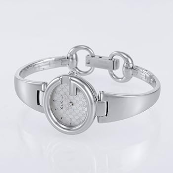  Shop Authentic Gucci Guccissima Quartz Silver Dial Silver Steel Strap Watch For Women - YA134511 - Luxxuri
