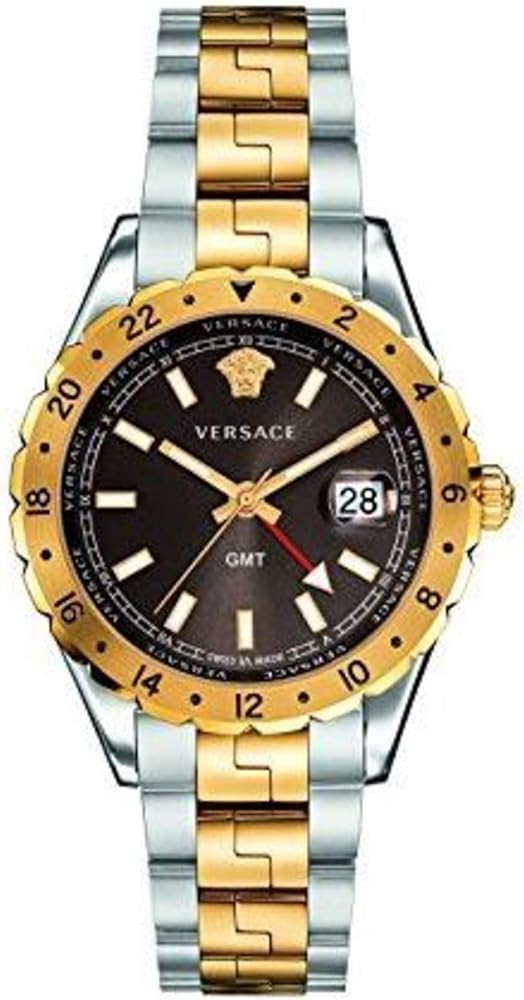 Versace Hellenyium Quartz Brown Dial Two Tone Steel Strap Watch For Men - V11040015