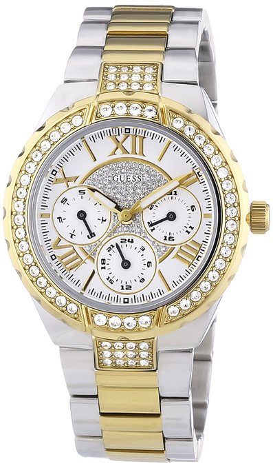  Shop Authentic Guess Viva Diamonds Silver Dial Two Tone Steel Strap Watch for Women - W0111L5 - Luxxuri