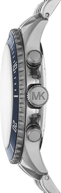  Shop Authentic Michael Kors Bayville Chronograph Blue Dial Grey Steel Strap Watch For Men - MK8727 - Luxxuri