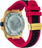  Shop Authentic Versace Chain Reaction Quartz Black Dial Red & Black Rubber Strap Watch for Men - VEDY00319 - Luxxuri