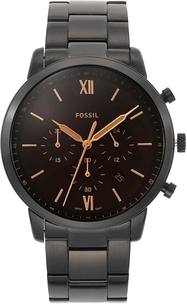 Shop Authentic Fossil Neutra Chronograph Black Dial Black Steel Strap Watch for Men - FS5525 - Luxxuri