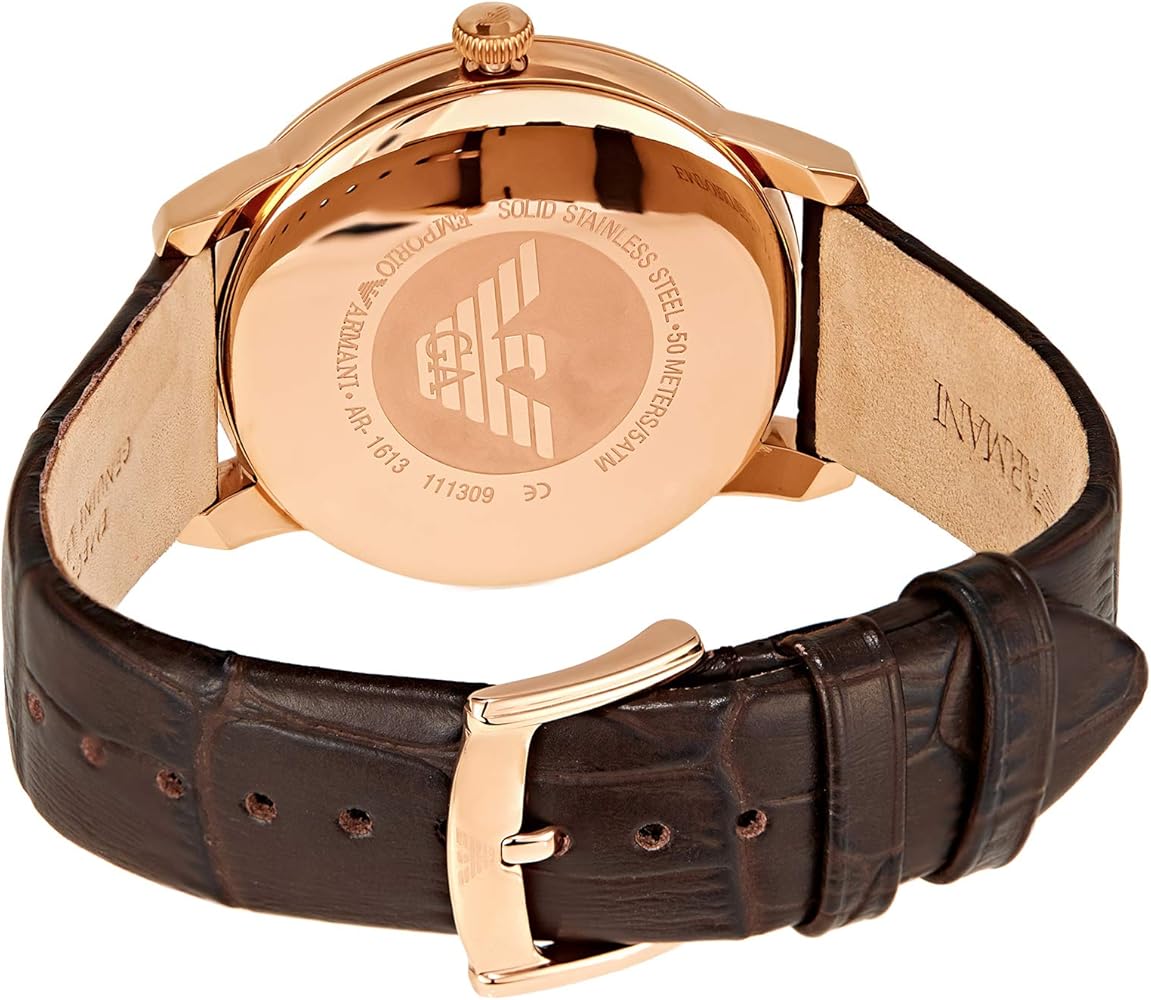  Shop Authentic Emporio Armani Classic Quartz Brown Dial Brown Leather Strap Watch For Men - AR1613 - Luxxuri