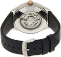  Shop Authentic Emporio Armani Zeta Skeleton Automatic Silver Dial Black Leather Strap Watch For Men - AR60018 - Luxxuri
