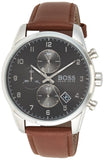  Shop Authentic Hugo Boss Navigator Grey Dial Brown Leather Strap Watch for Men - 1513494 - Luxxuri