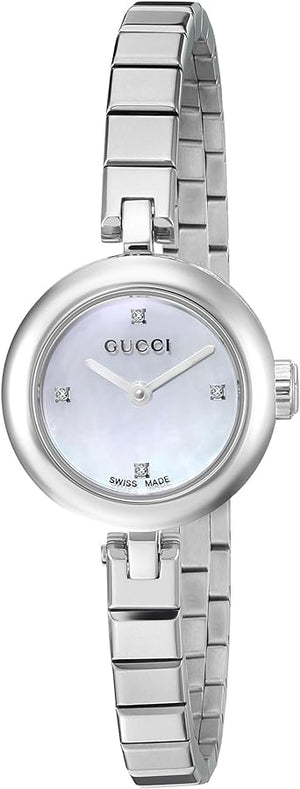  Shop Authentic Gucci Diamantissima Quartz Diamonds White Dial Silver Steel Strap Watch For Women - YA141503 - Luxxuri