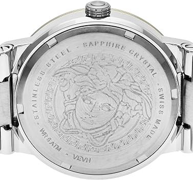  Shop Authentic Versace Greca Quartz Blue Dial Silver Steel Strap Watch for Women - VEVH01120 - Luxxuri
