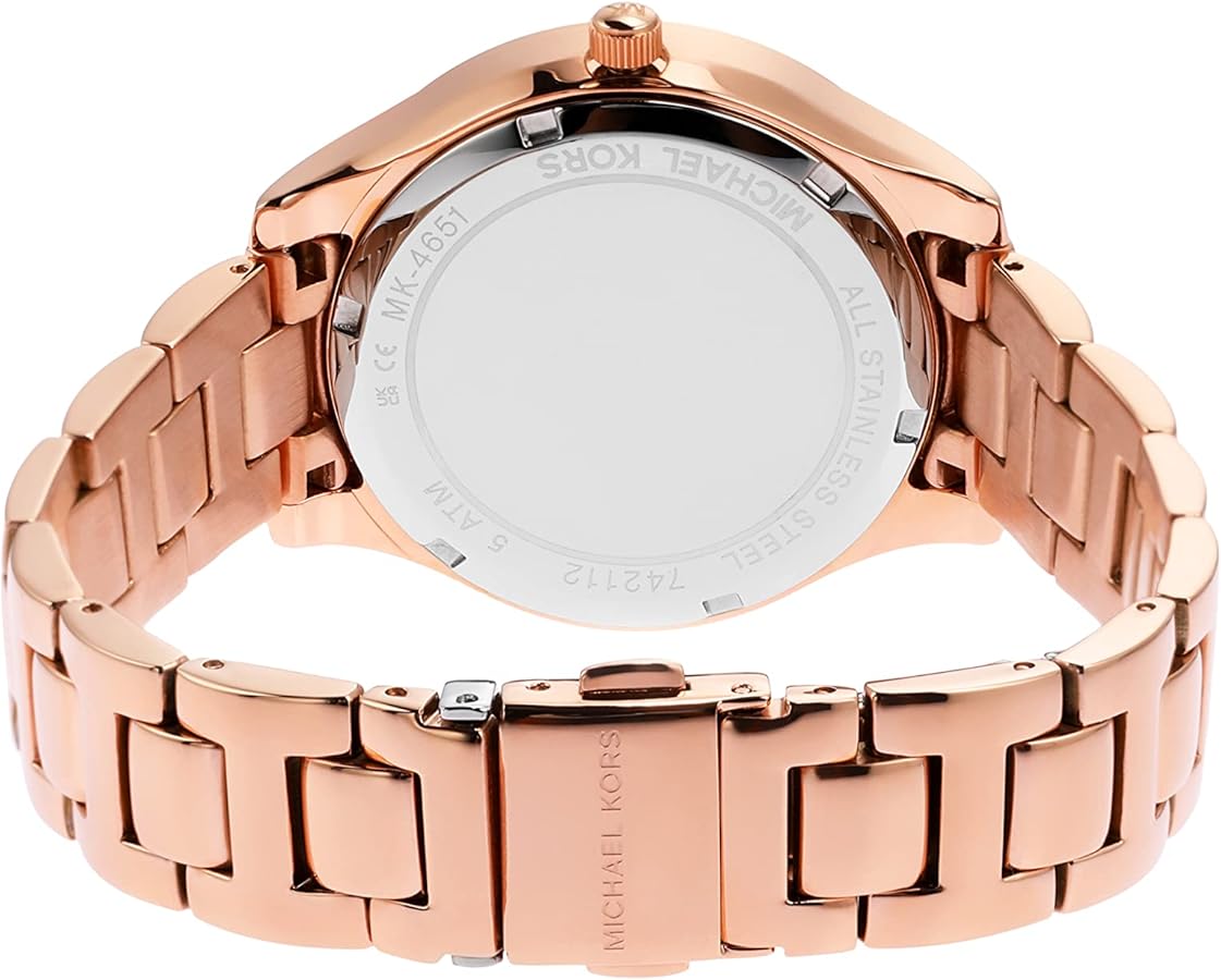  Shop Authentic Michael Kors Liliane Three Hand Rose Gold Dial Rose Gold Steel Strap Watch For Women - MK4651 - Luxxuri