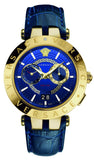  Shop Authentic Versace V-Race Multifunction Quartz Blue Dial Blue Leather Strap Watch For Men - VEBV00219 - Luxxuri