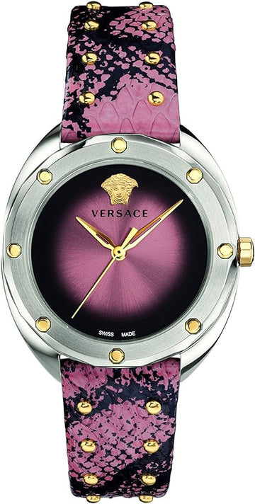  Shop Authentic Versace Shadov Pink Dial Pink Leather Strap Watch for Women - VEBM00818 - Luxxuri