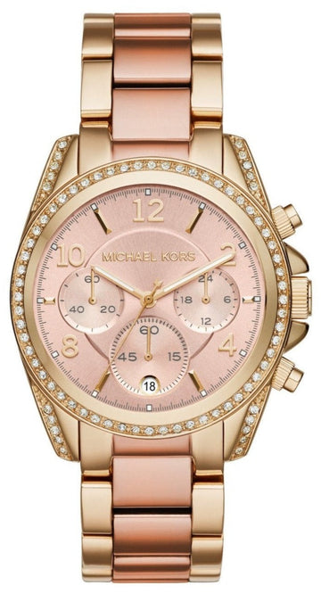  Shop Authentic Michael Kors Blair Chronograph Rose Gold Dial Two Tone Steel Strap Watch for Women - MK6316 - Luxxuri