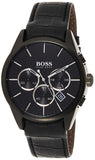  Shop Authentic Hugo Boss Onyx Black Dial Black Leather Strap Watch for Men - 1513367 - Luxxuri